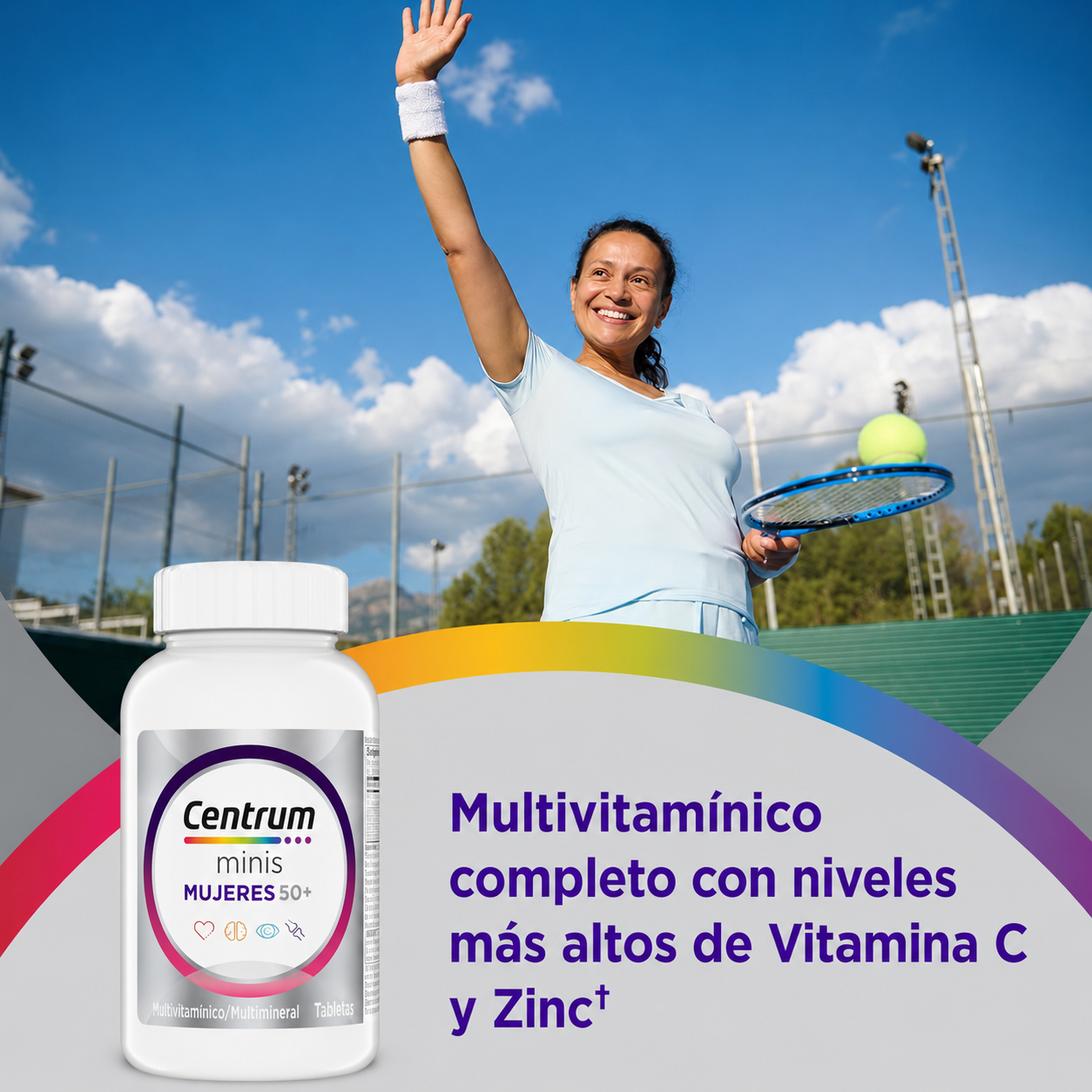 GSK - Centrum Minis Multivitamínico para Mujeres Mayores de 50 Años - Suplemento Multimineral con Vitamina D3 y Vitaminas del Grupo B - Favorece la Memoria y las Funciones Cognitivas en las Personas Mayores | 280 Tabletas