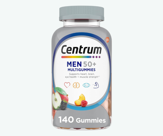 GSK - Centrum Multi Gomitas para Hombres Mayores de 50 Años - Suplemento Multivitamínico y Multimineral con Vitaminas D3, E, B6 y B12 con Sabor a Frutas Variadas | 140 Gomitas