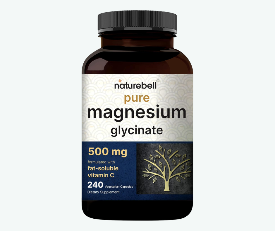 Glicinato de Magnesio 500 mg NatureBell – 240 Cápsulas | Magnesio de Alta Absorción para Músculos, Estrés y Sueño