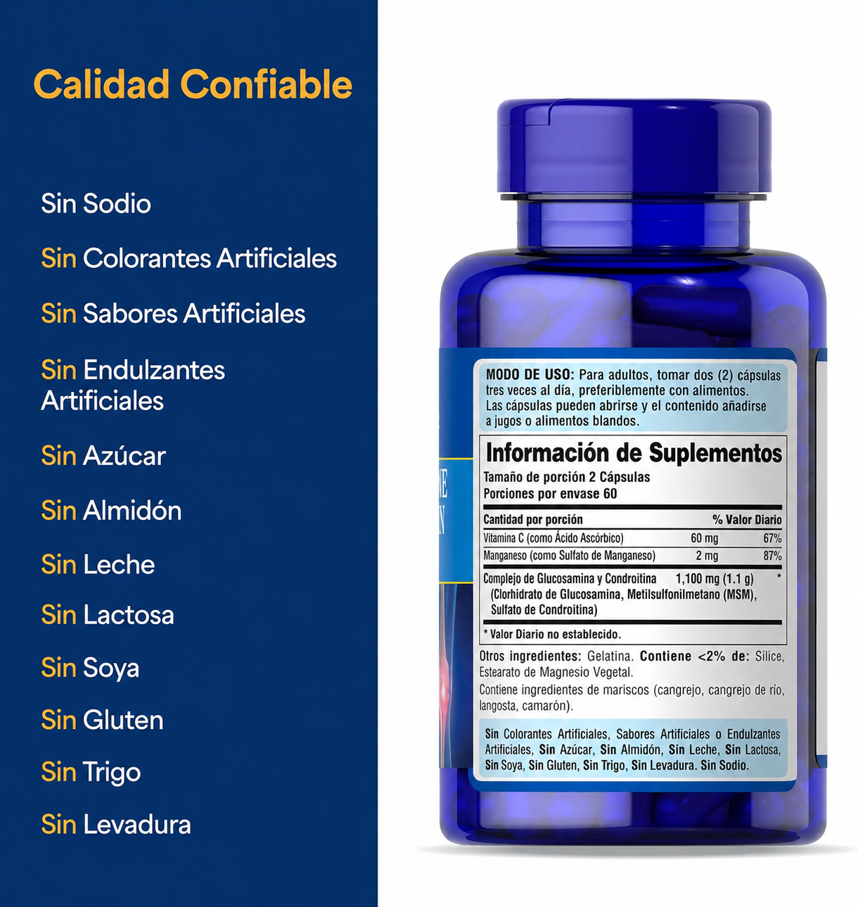 Glucosamina Chondroitin Complex 120 Cápsulas | Soporte para Articulaciones – Puritan's Pride