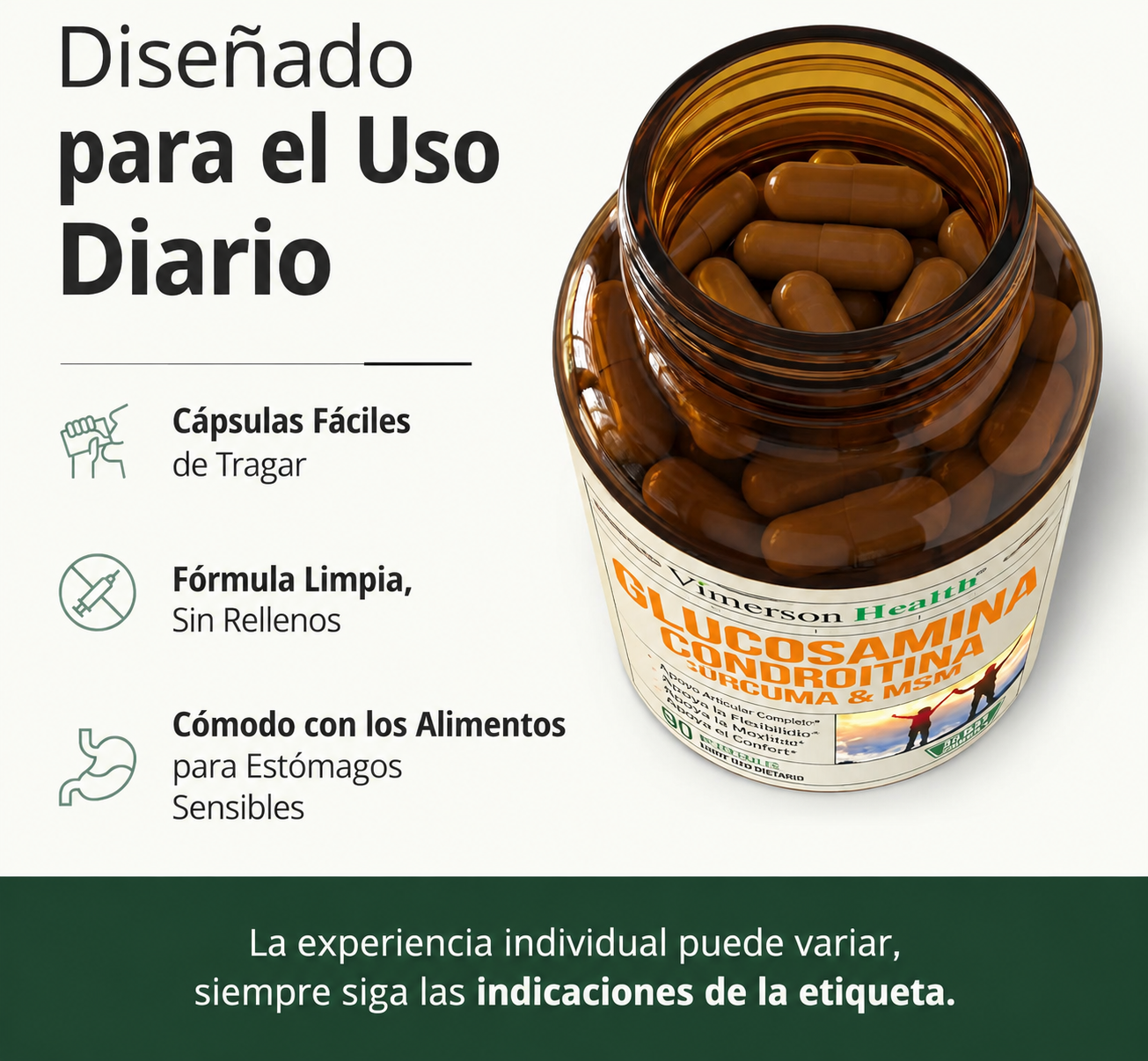 Glucosamina Chondroitin MSM Turmeric & Boswellia 90 Cápsulas | Soporte Articular – Vimerson Health