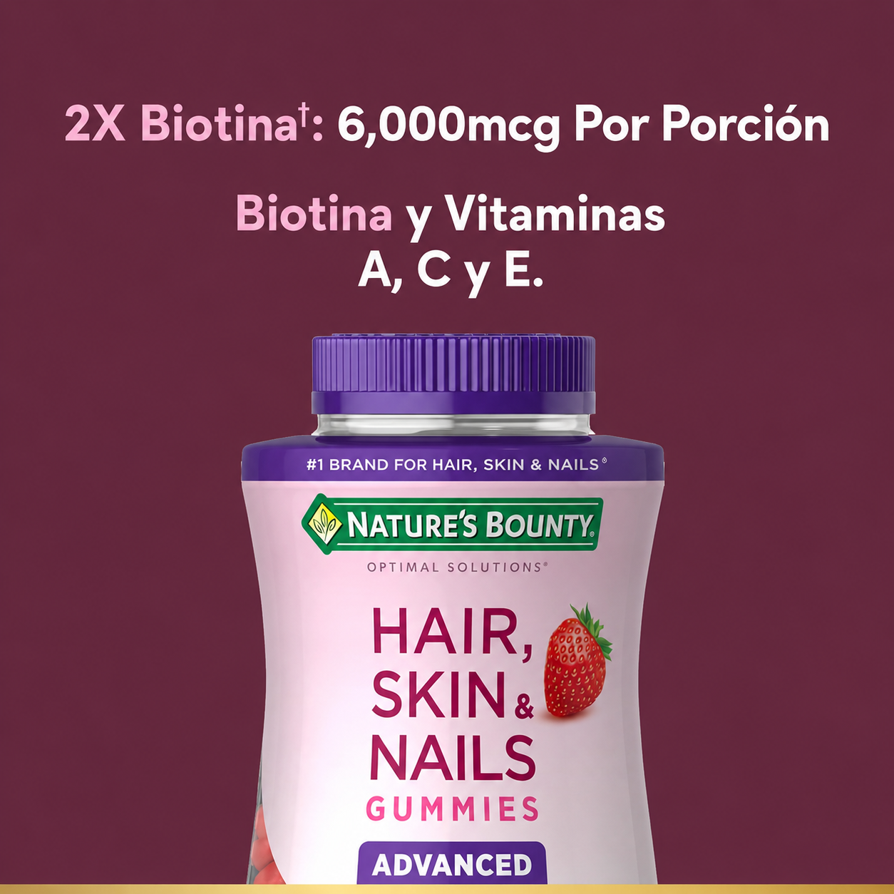 Hair, Skin & Nails – Gomitas para Cabello, Piel y Uñas Saludables | Nature's Bounty