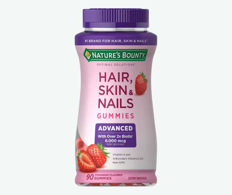 Nature's Bounty - Cuidado Avanzado del Cabello, la Piel y las Uñas - Doble Dosis de Biotina Sabor Fresa | Gomitas