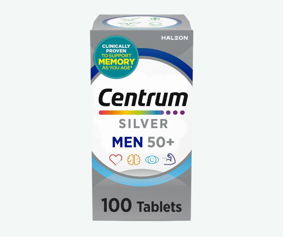 Haleon - Centrum para Hombres Mayores de 50 Años - Suplemento Multivitamínico y Multimineral, Vitamina D3, Vitaminas del Grupo B y Zinc - Favorece la Memoria y las Funciones Cognitivas en las Personas Mayores | Tabletas