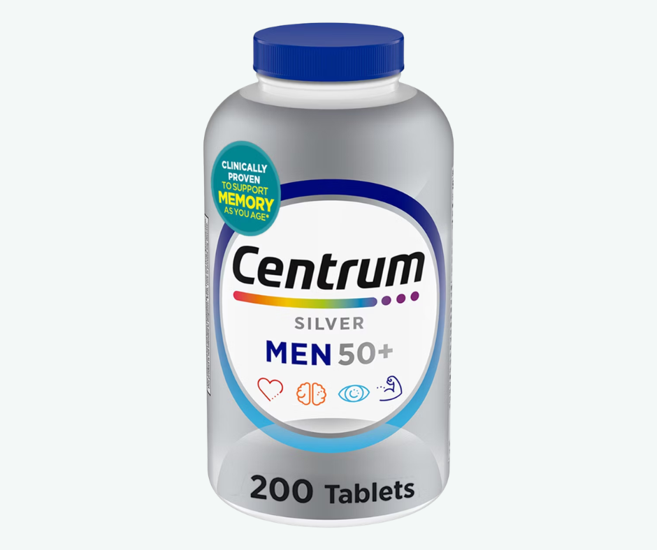 Haleon - Centrum para Hombres Mayores de 50 Años - Suplemento Multivitamínico y Multimineral, Vitamina D3, Vitaminas del Grupo B y Zinc - Favorece la Memoria y las Funciones Cognitivas en las Personas Mayores | Tabletas