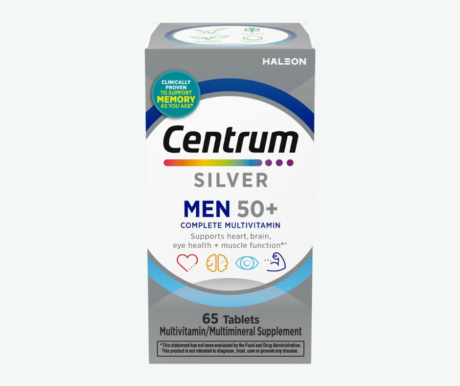Haleon - Centrum para Hombres Mayores de 50 Años - Suplemento Multivitamínico y Multimineral, Vitamina D3, Vitaminas del Grupo B y Zinc - Favorece la Memoria y las Funciones Cognitivas en las Personas Mayores | Tabletas