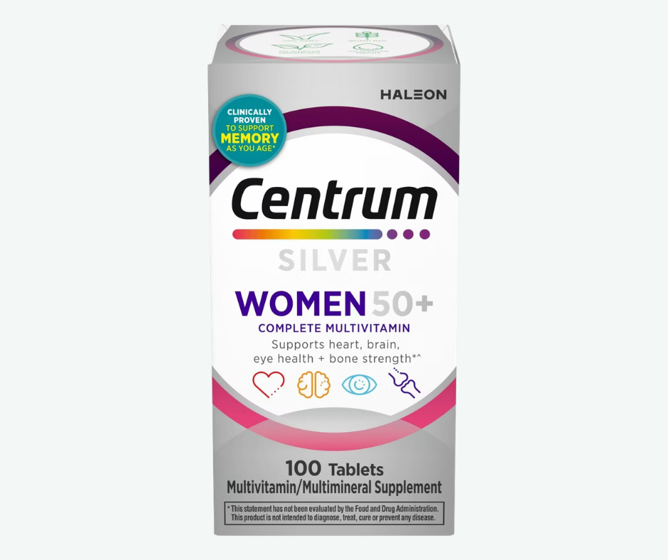 Haleon - Centrum para Mujeres Mayores de 50 Años - Suplemento Multivitamínico y Multimineral con Vitamina D3, Vitaminas del Grupo B - Favorece la Memoria y las Funciones Cognitivas en las Personas Mayores | Tabletas