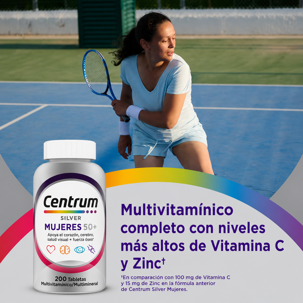 Haleon - Centrum para Mujeres Mayores de 50 Años - Suplemento Multivitamínico y Multimineral con Vitamina D3, Vitaminas del Grupo B - Favorece la Memoria y las Funciones Cognitivas en las Personas Mayores | Tabletas