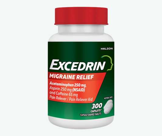 Haleon - Excedrin Migraine Relief - Alivia los Síntomas de la Migraña | 300 Tabletas