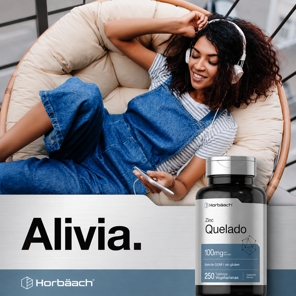 Horbäach - Suplemento de Zinc Quelado de 100 mg - Alta Potencia y Absorción Superior | 250 Tabletas