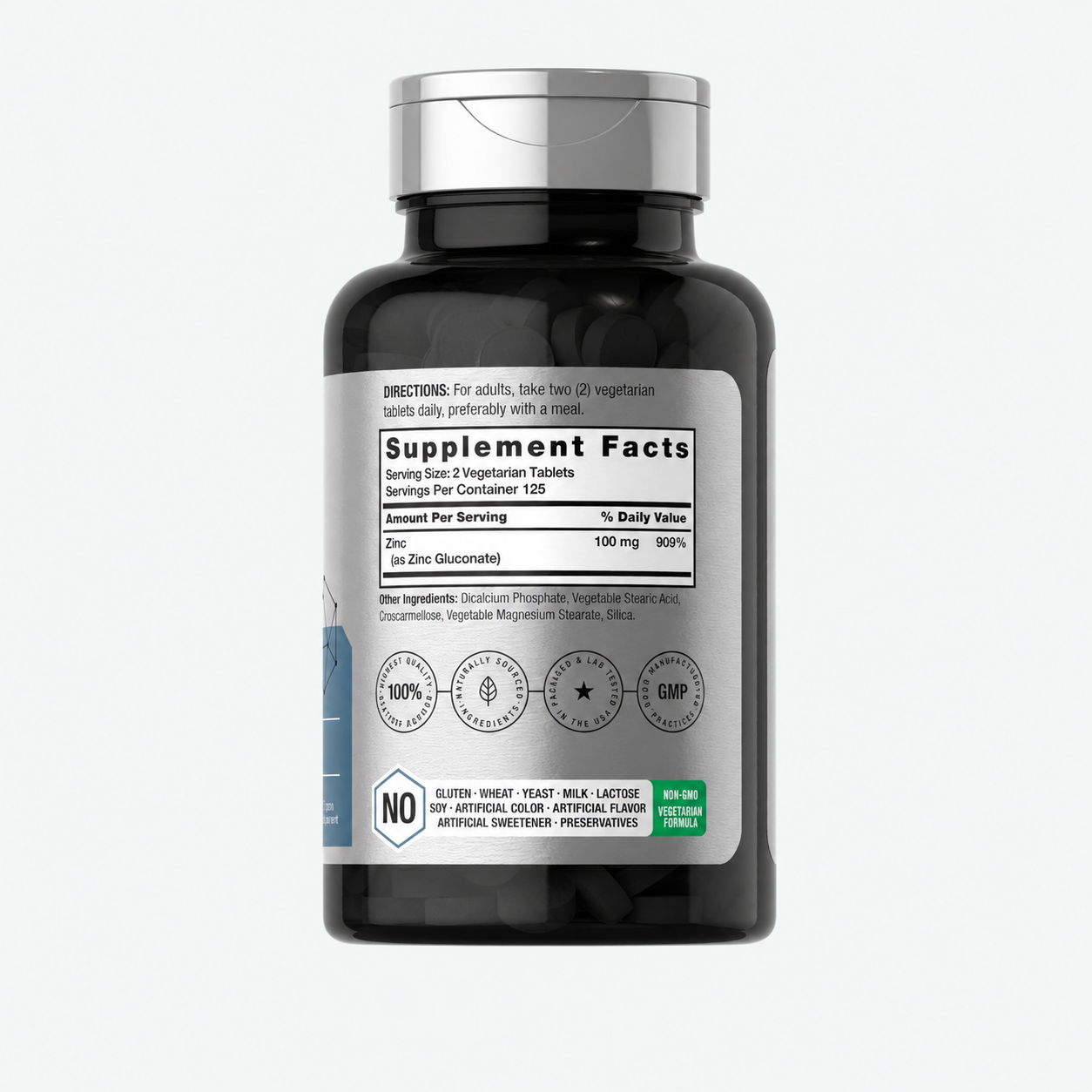 Horbäach - Suplemento de Zinc Quelado de 100 mg - Alta Potencia y Absorción Superior | 250 Tabletas