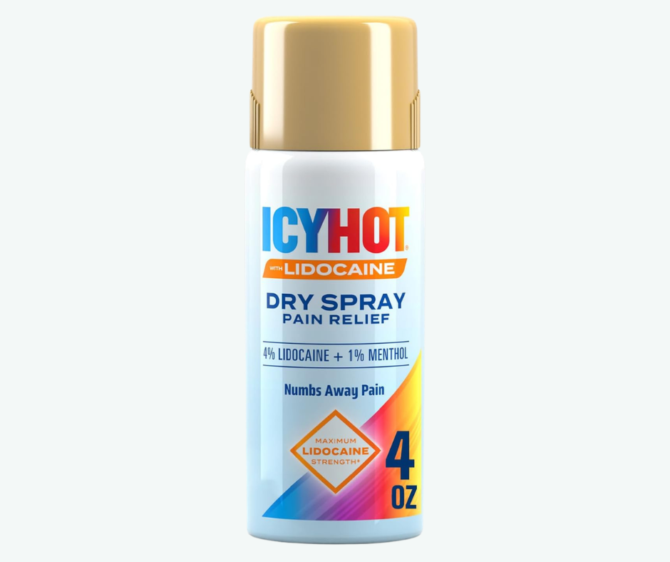 Icy Hot - Spray Seco Analgésico con Lidocaína - Alivia el Dolor de los Nervios Irritados con Lidocaína al 4 % y Mentol al 1 % de Máxima Potencia de Acción Rápida | 113 G