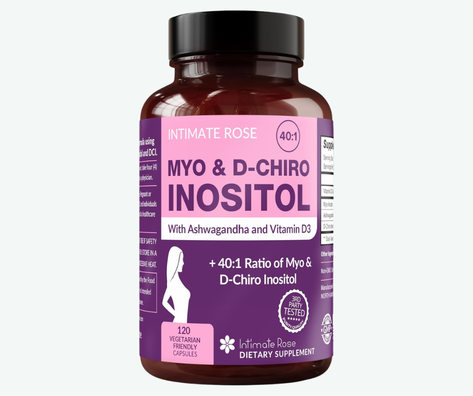 Intimate Rose - Myo-Inositol & D-Chiro Inositol para Mujeres - Equilibrio Hormonal y Apoyo a las Funciones Ováricas - Proporción Ideal de 40:1 con Vitamina D y Ashwagandha | 120 Cápsulas