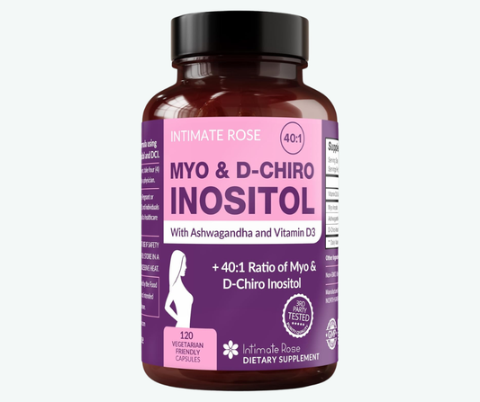 Intimate Rose - Myo-Inositol & D-Chiro Inositol para Mujeres - Equilibrio Hormonal y Apoyo a las Funciones Ováricas - Proporción Ideal de 40:1 con Vitamina D y Ashwagandha | 120 Cápsulas