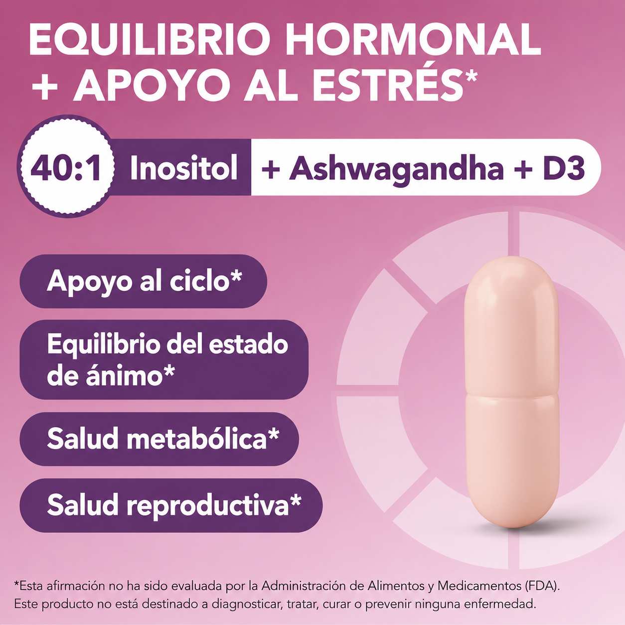 Intimate Rose - Myo-Inositol & D-Chiro Inositol para Mujeres - Equilibrio Hormonal y Apoyo a las Funciones Ováricas - Proporción Ideal de 40:1 con Vitamina D y Ashwagandha | 120 Cápsulas