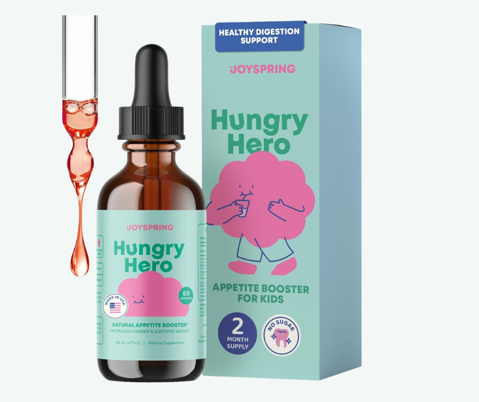 JoySpring - Hungry Hero - Gotas para el Apetito - L-lisina, Zinc y Vitaminas del Grupo B - Favorece una Alimentación Saludable y el Crecimiento de los Niños Quisquillosos con la Comida | 60 mL