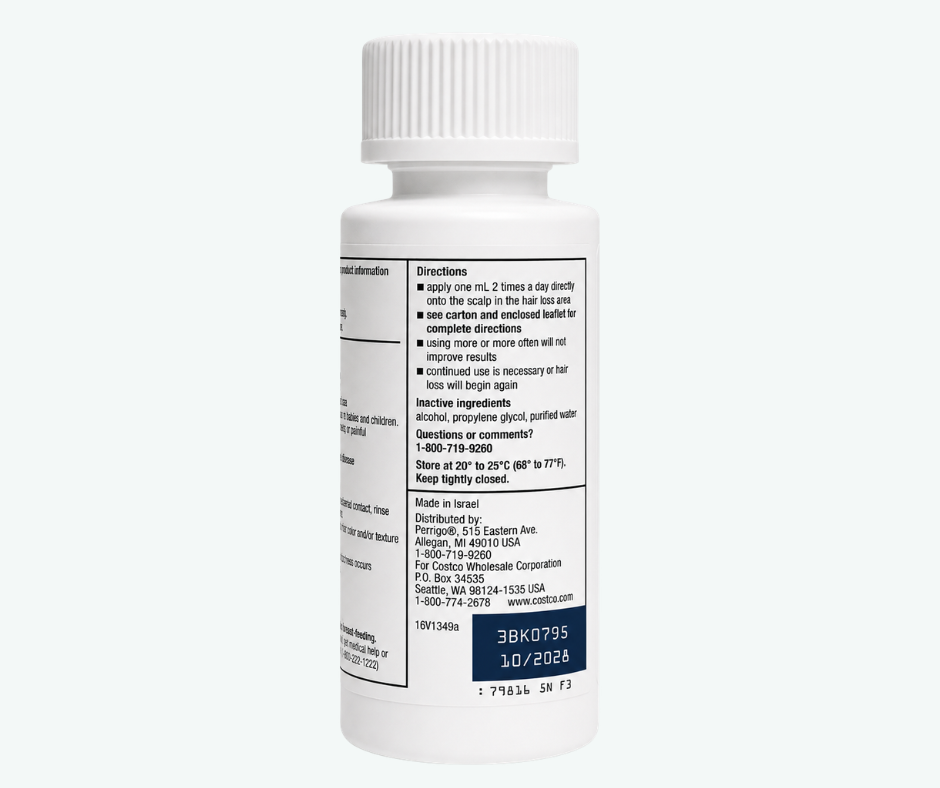 Kirkland - Minoxidil Líquido para Hombre - Tratamiento para la Regeneración Capilar, Vello Facial y Corporal de Alta Potencia al 5 % | 60 mL