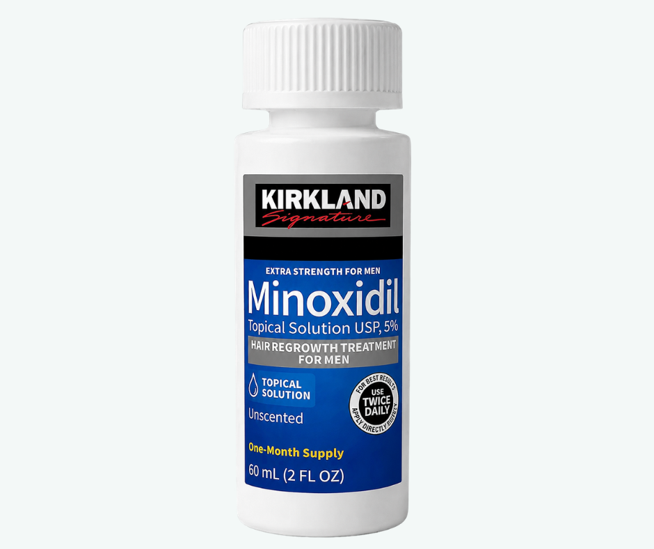 Kirkland - Minoxidil Líquido para Hombre - Tratamiento para la Regeneración Capilar, Vello Facial y Corporal de Alta Potencia al 5 % | 60 mL