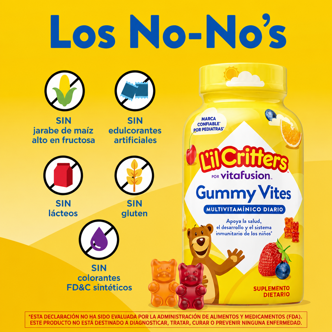 L'il Critters - Multivitamínico en Gomitas para Niños - Vitaminas Esenciales para el Crecimiento y la Energía con Vitamina C y D | Gomitas