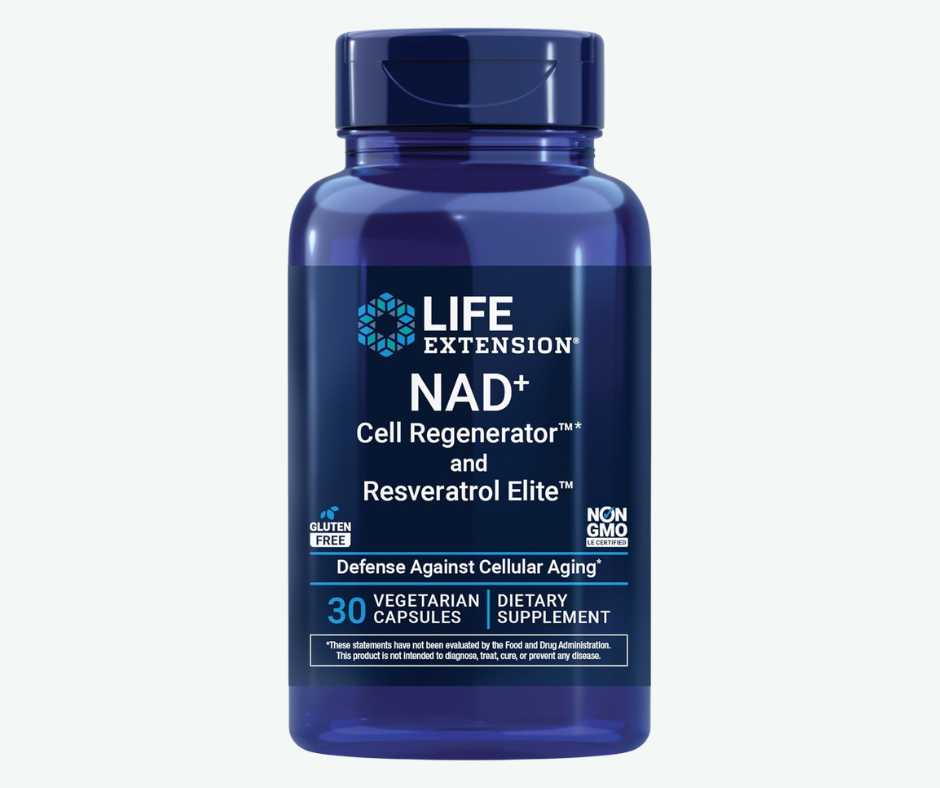 Life Extension - NAD+ Regenerador Celular y Resveratrol Elite – Apoyo para Energía Celular y Bienestar Antioxidante| 30 Cápsulas
