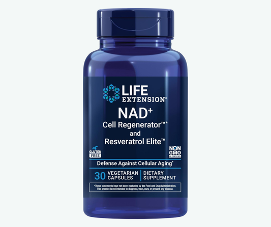 Life Extension - NAD+ Regenerador Celular y Resveratrol Elite – Apoyo para Energía Celular y Bienestar Antioxidante| 30 Cápsulas