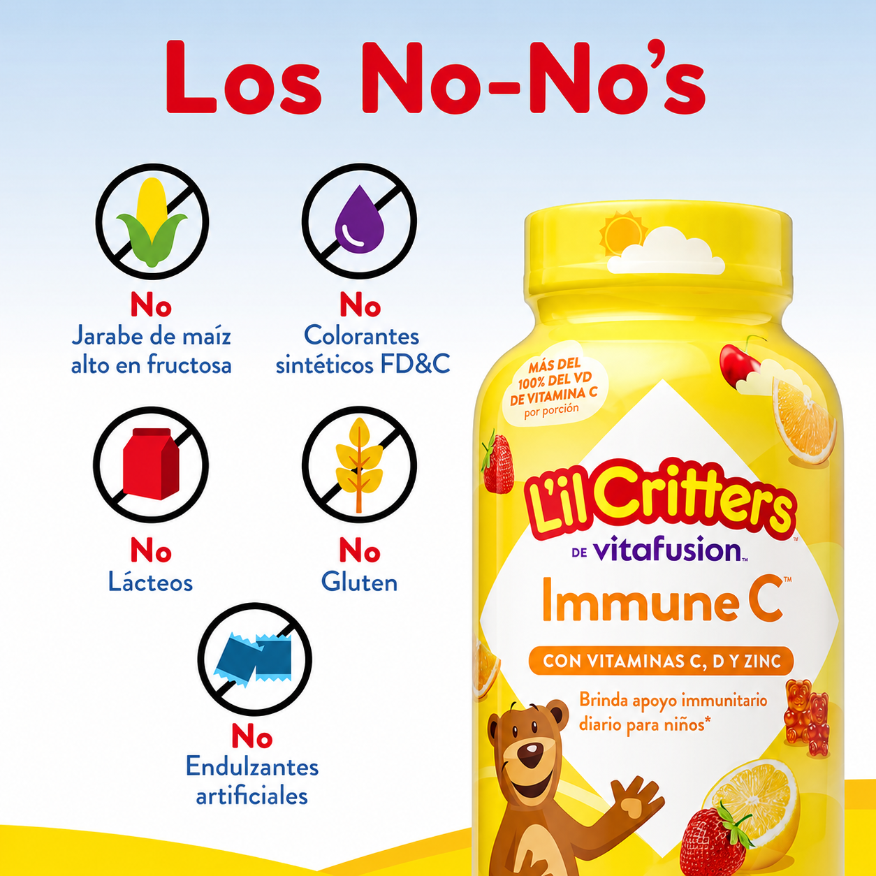L'il Critters - Inmune C - Gomitas con Vitamina C para Apoyo del Sistema Inmunológico Infantil | 190 Gomitas
