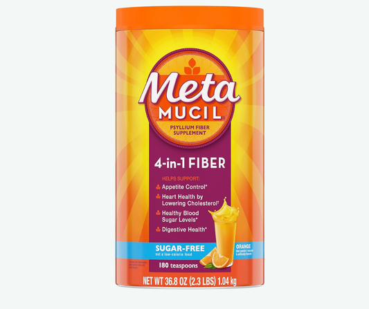 Metamucil 4-in-1 Fiber 1.04 kg – Fibra de Psyllium para Digestión, Control de Apetito y Salud del Corazón