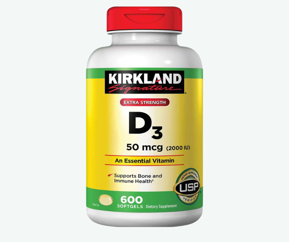 Kirkland Signature - Vitamina D3 50 mcg (2000 IU) – Soporte Inmunológico y Óseo – 600 Softgels