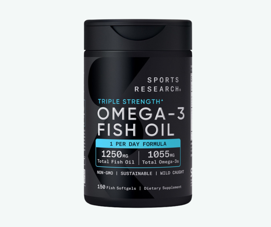 Omega-3 Fish Oil Triple Strength 150 Softgels – Sports Research | Apoyo para Corazón, Cerebro y Articulaciones