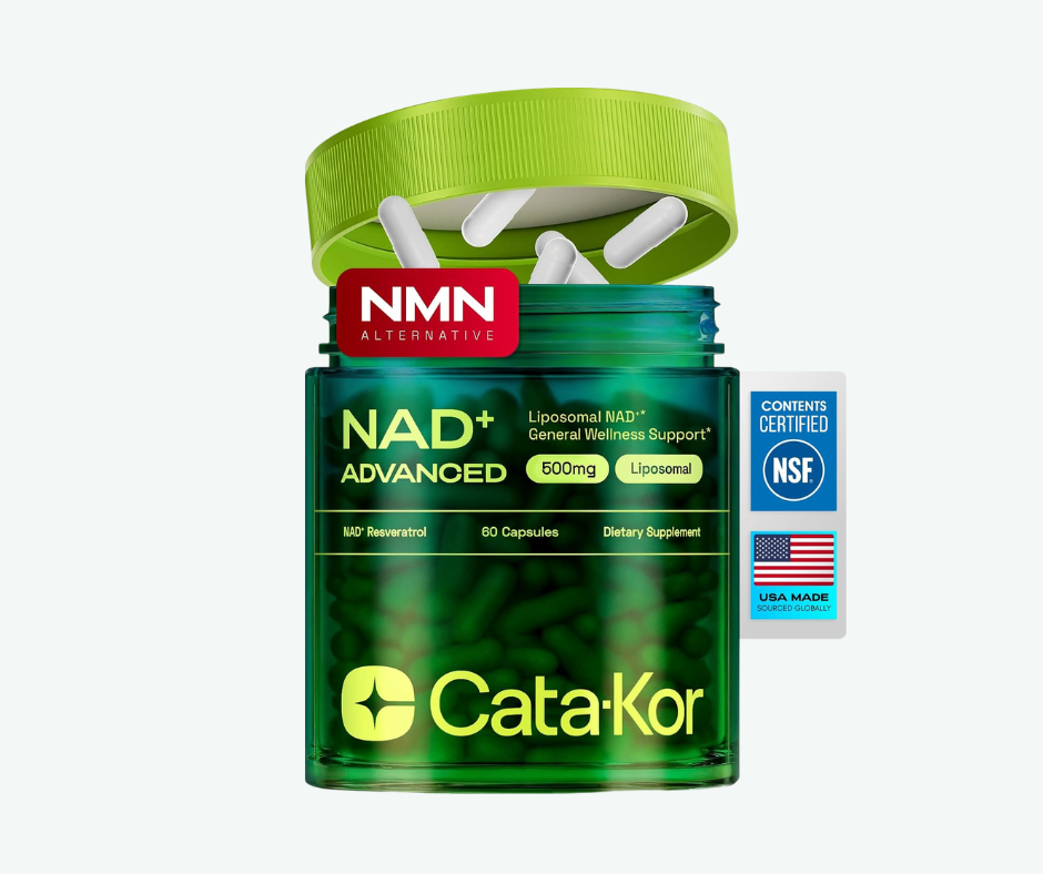 NAD+ Advanced 500 mg con Resveratrol – Energía Celular y Anti-Envejecimiento | 60 Cápsulas | Cata-Kor