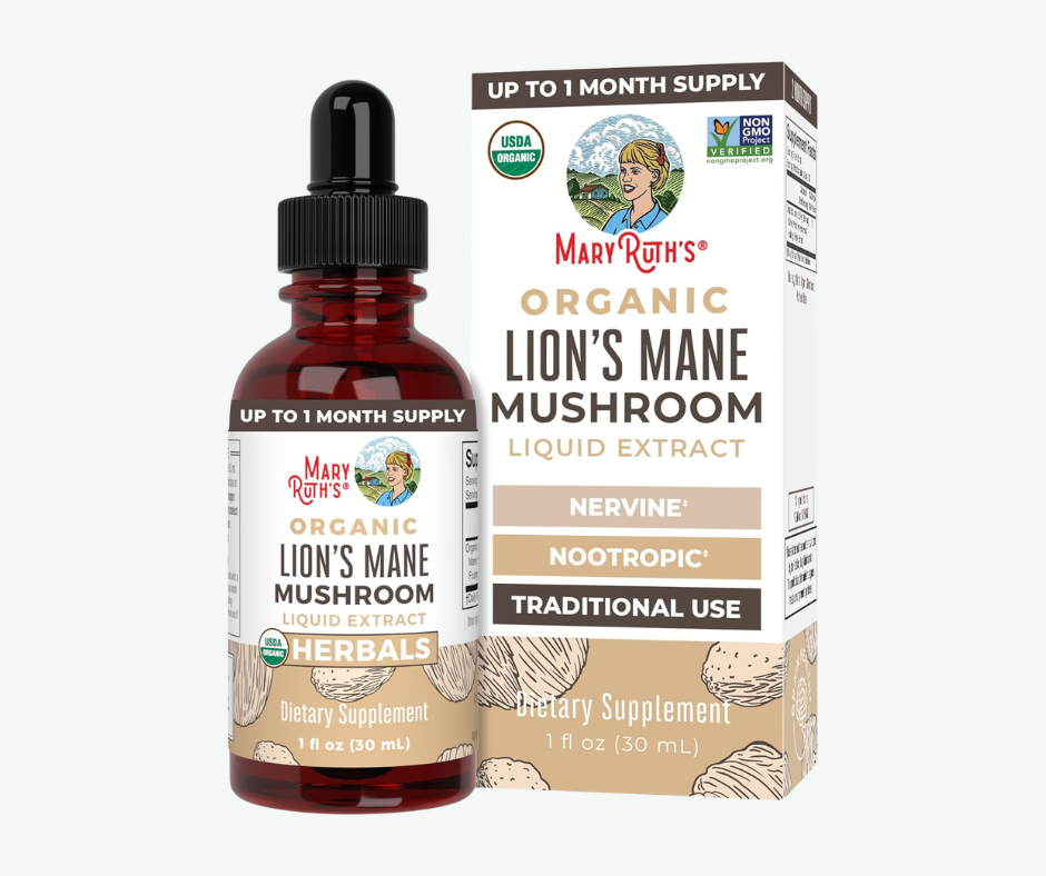 MaryRuth’s - Hongo Orgánico de Melena de León – Extracto Líquido Orgánico para Memoria, Enfoque y Sistema Nervioso | 30 mL