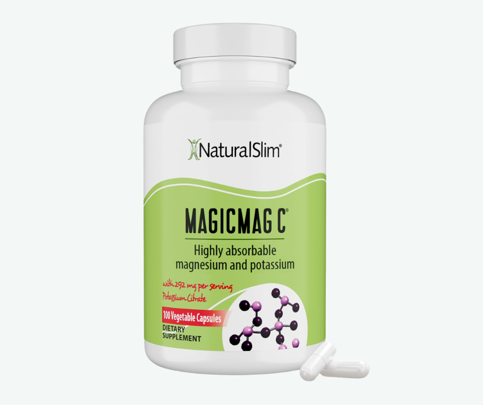 NaturalSlim - MagicMag C – Magnesio + Potasio de Alta Absorción para Energía, Relajación y Sistema Muscular | 100 Cápsulas