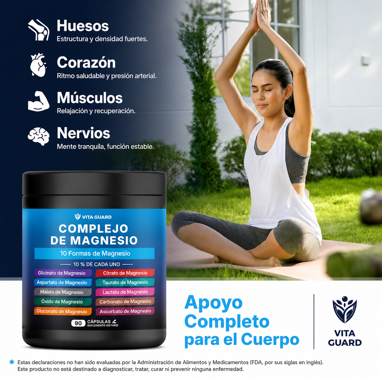Vita Guard - Magnesio Complex de 1480 mg | 90 Cápsulas