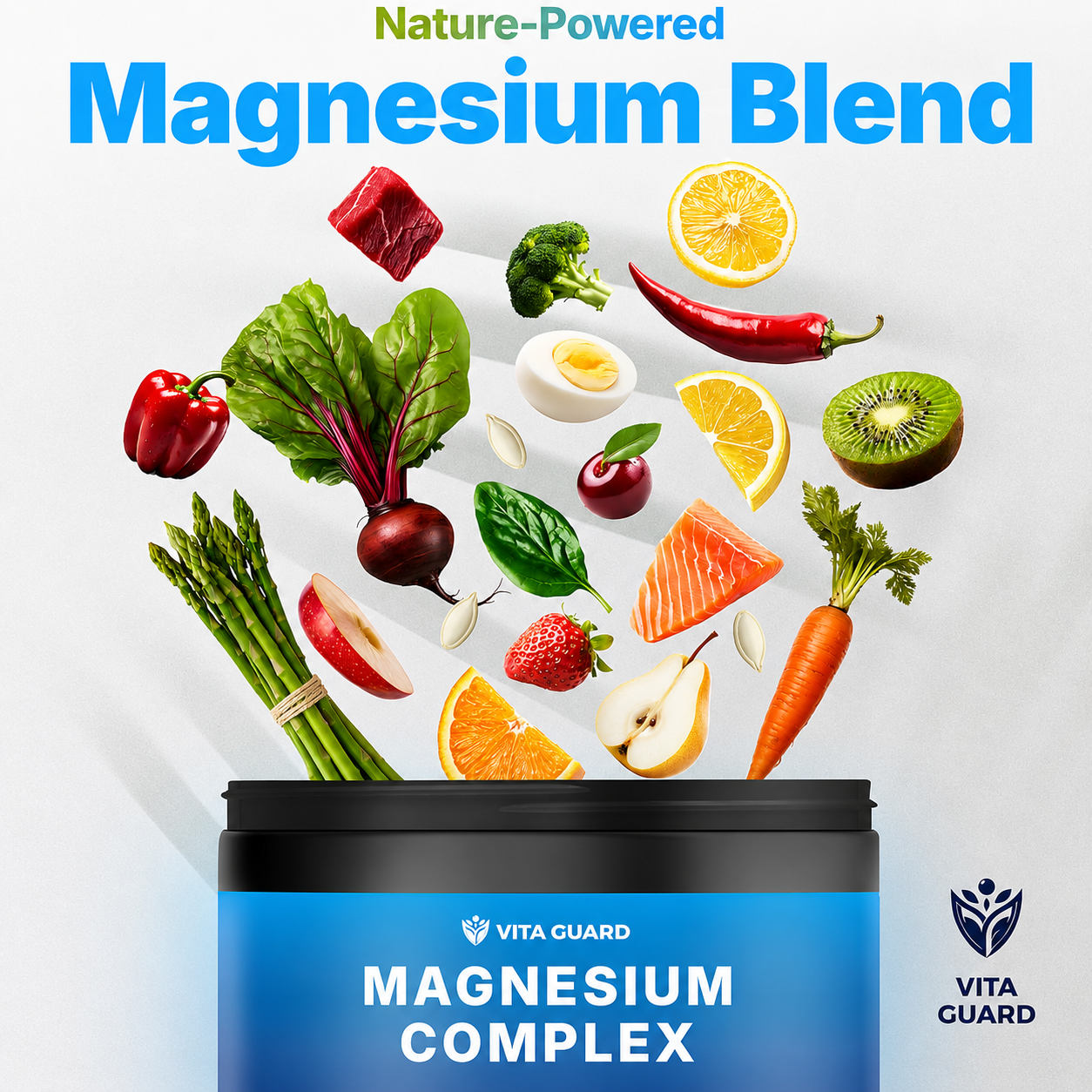 Vita Guard - Magnesio Complex de 1480 mg | 90 Cápsulas