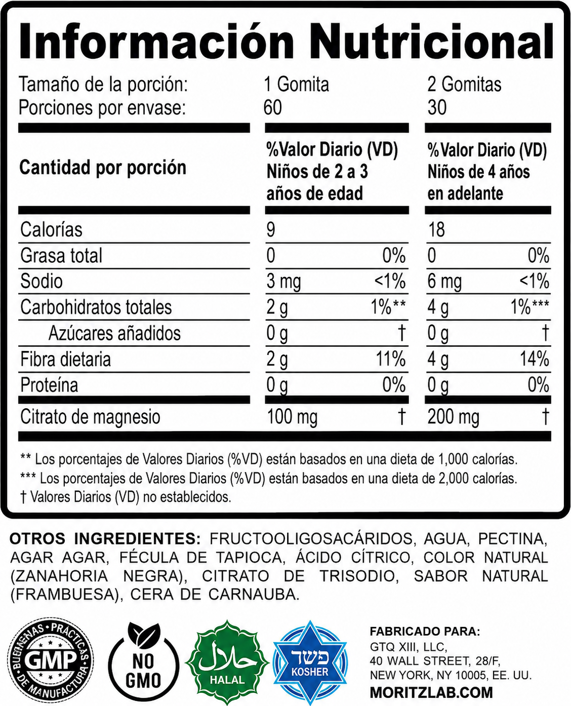Magnesium Citrate Kids – Gomitas de Citrato de Magnesio para Niños | Dr. Moritz