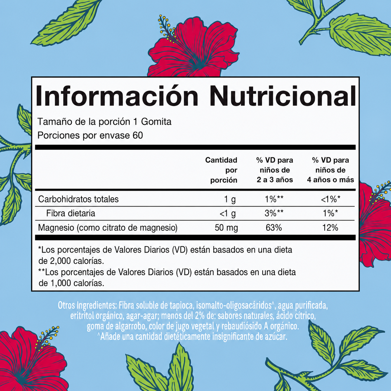 MaryRuth's - Gomitas de Magnesio Relajantes para Niños - Sabor a Hibisco - Vitamina para el Bienestar General y el Sueño | 60 Gomitas