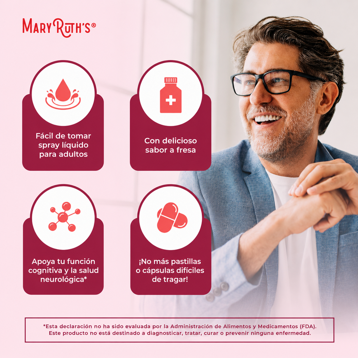 MaryRuth's - Spray Líquido de Vitamina B12 - Aporta Energía y Favorece el Buen Buncionamiento del Sistema Nervioso | 30 mL