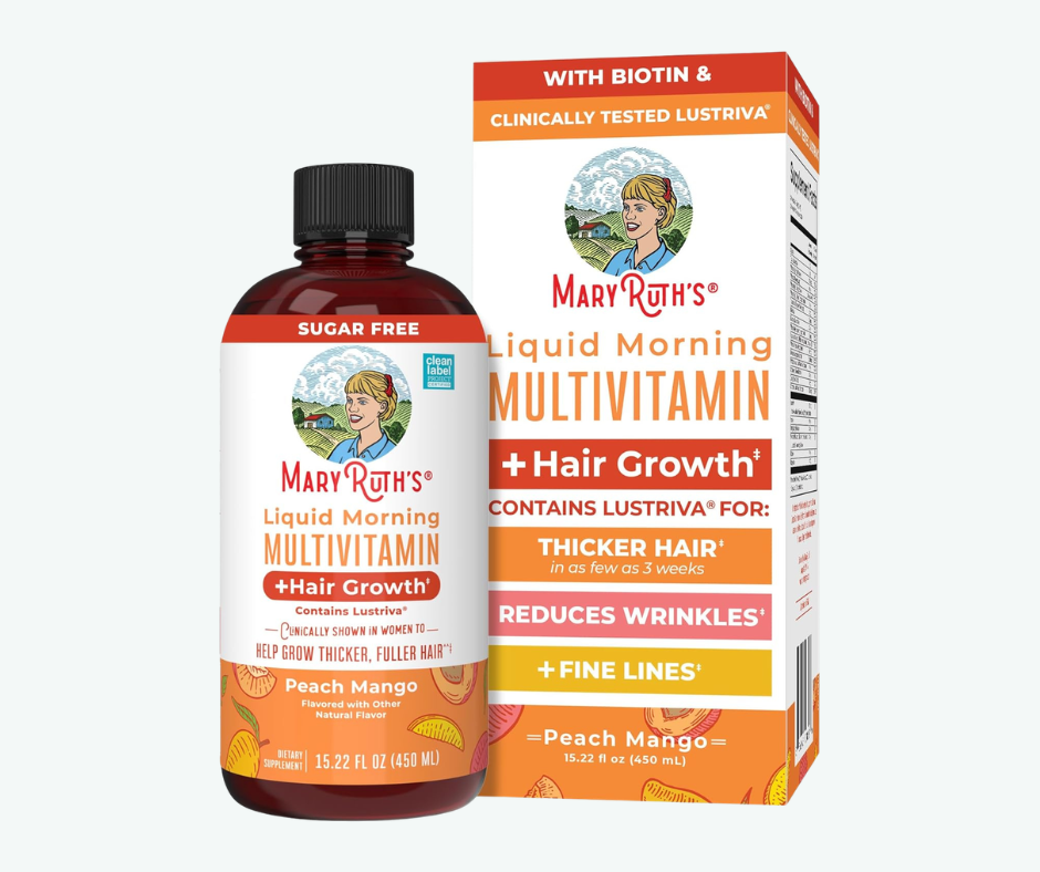 MaryRuth’s Liquid Multivitamin + Hair Growth – Multivitamínico líquido con biotina para cabello, piel y energía – 450ml