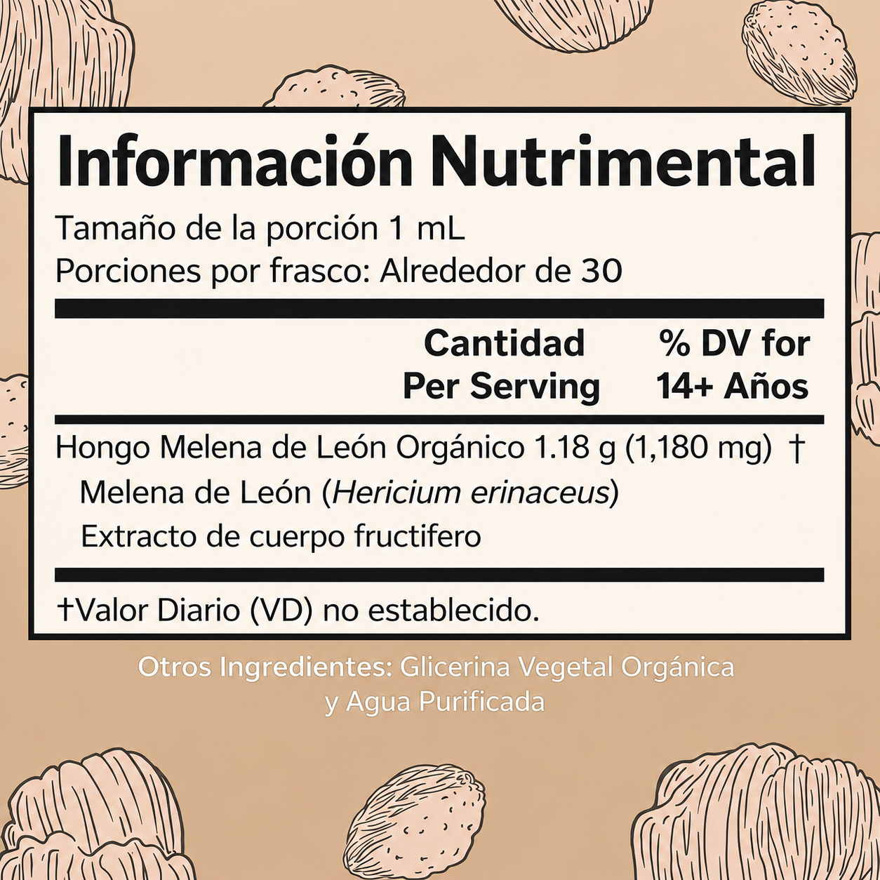 MaryRuth’s - Hongo Orgánico de Melena de León – Extracto Líquido Orgánico para Memoria, Enfoque y Sistema Nervioso | 30 mL