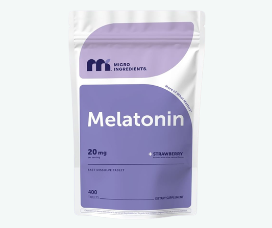 Micro Ingredients - Melatonina 20mg - Disolución Rápida Sabor a Fresa | 400 Tabletas