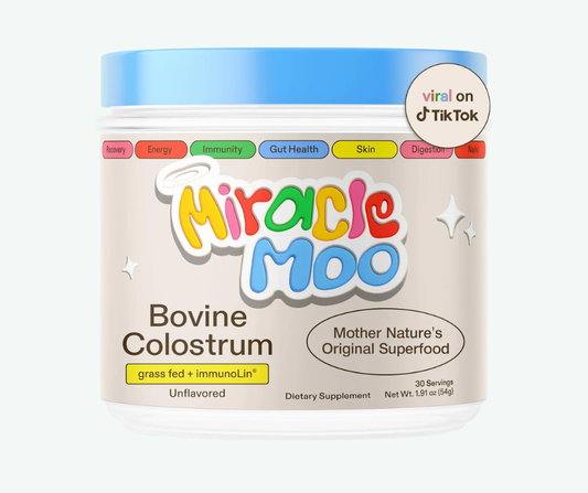 Miracle Moo - Calostro Bovino con ImmunoLin® - Apoyo Inmunológico, Energía y Salud Digestiva | Gr