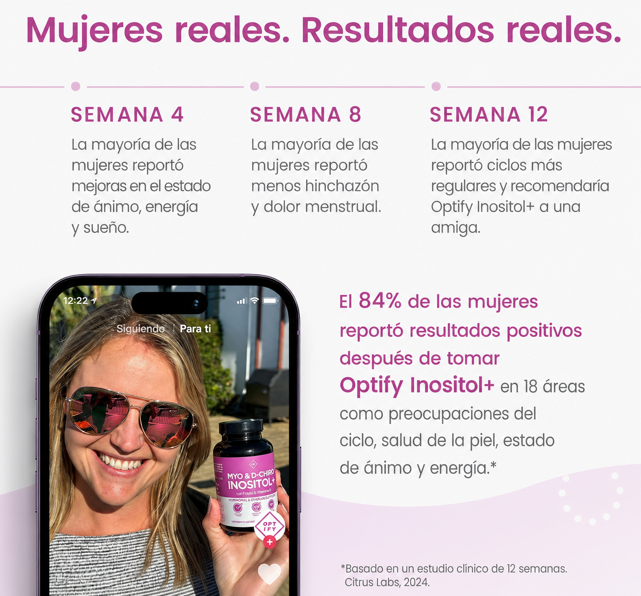 Optify - Myo-Inositol y D-Chiro Inositol - Equilibrio Hormonal, SOP y Salud Metabólica | Cápsulas