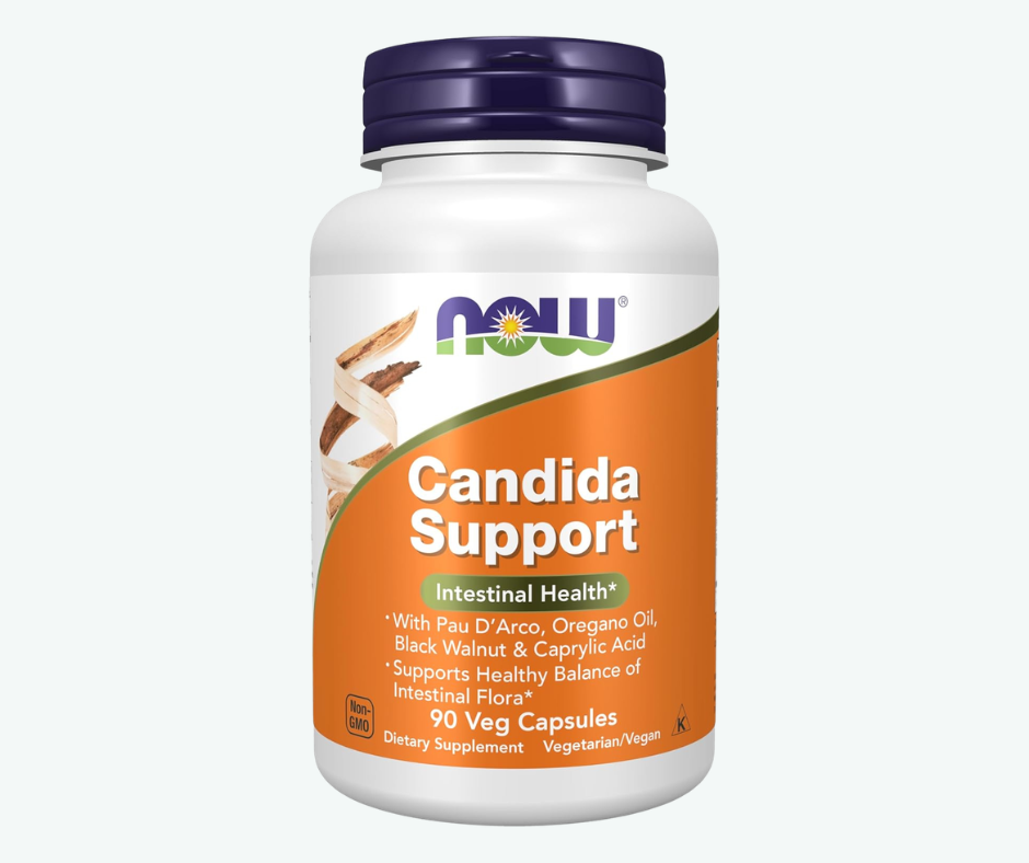 NOW Candida Support Cápsulas Vegetales – Apoyo Digestivo e Intestinal con Pau D’Arco, Orégano y Ácido Caprílico