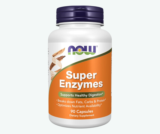 NOW - Super Enzimas - Enzimas Digestivas con Betaína HCl, Bromelina y Papaina | Cápsulas