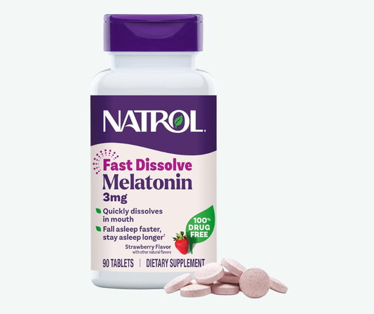 Natrol - Melatonina 3 mg - Disolución Rápida | Tabletas Sabor Fresa