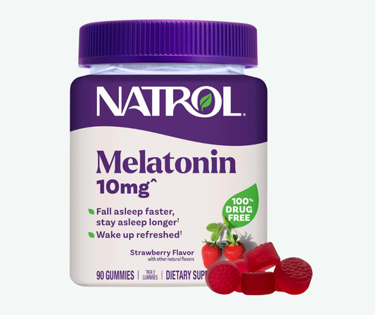 Natrol - Melatonina 10 mg Gomitas – Apoyo para Dormir Mejor | Gomitas Sabor Fresa