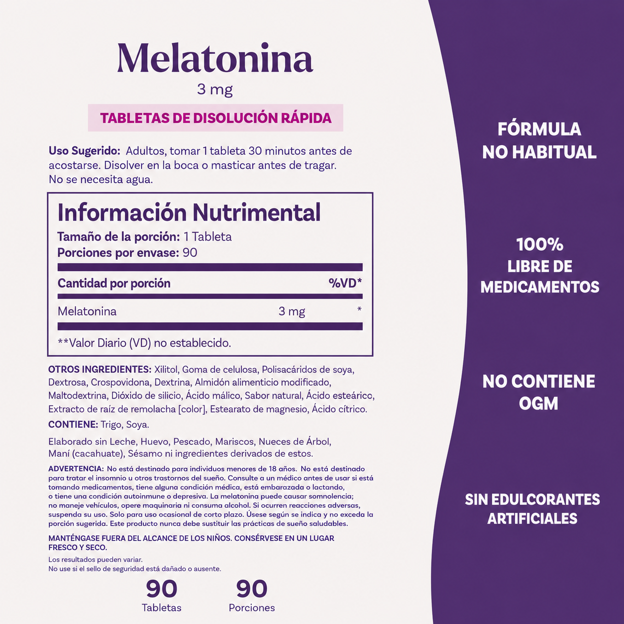 Natrol - Melatonina 3 mg - Disolución Rápida | Tabletas Sabor Fresa