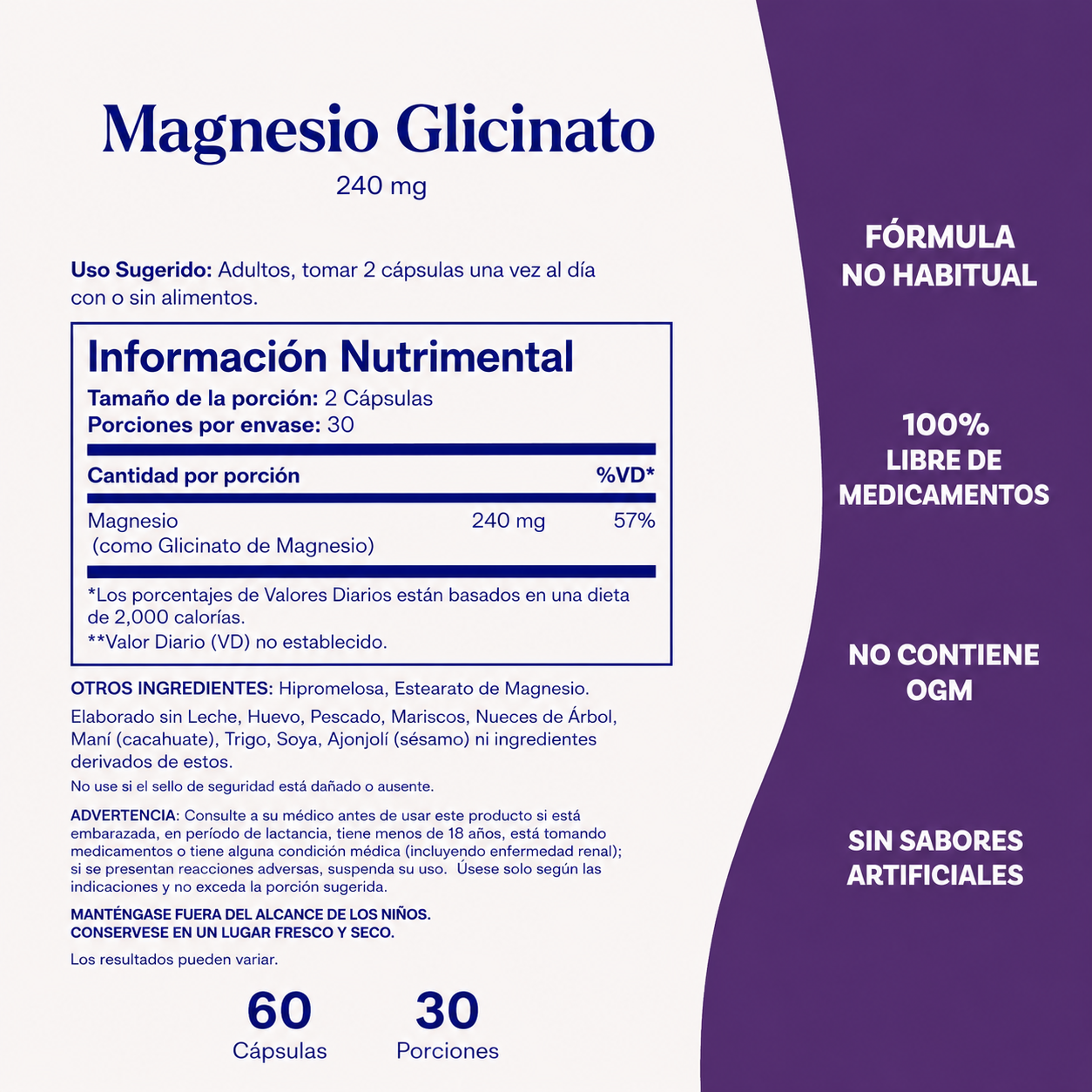Natrol - Glicinato de Magnesio 240 mg – Cápsulas | Alta Absorción para Sueño y Relajación