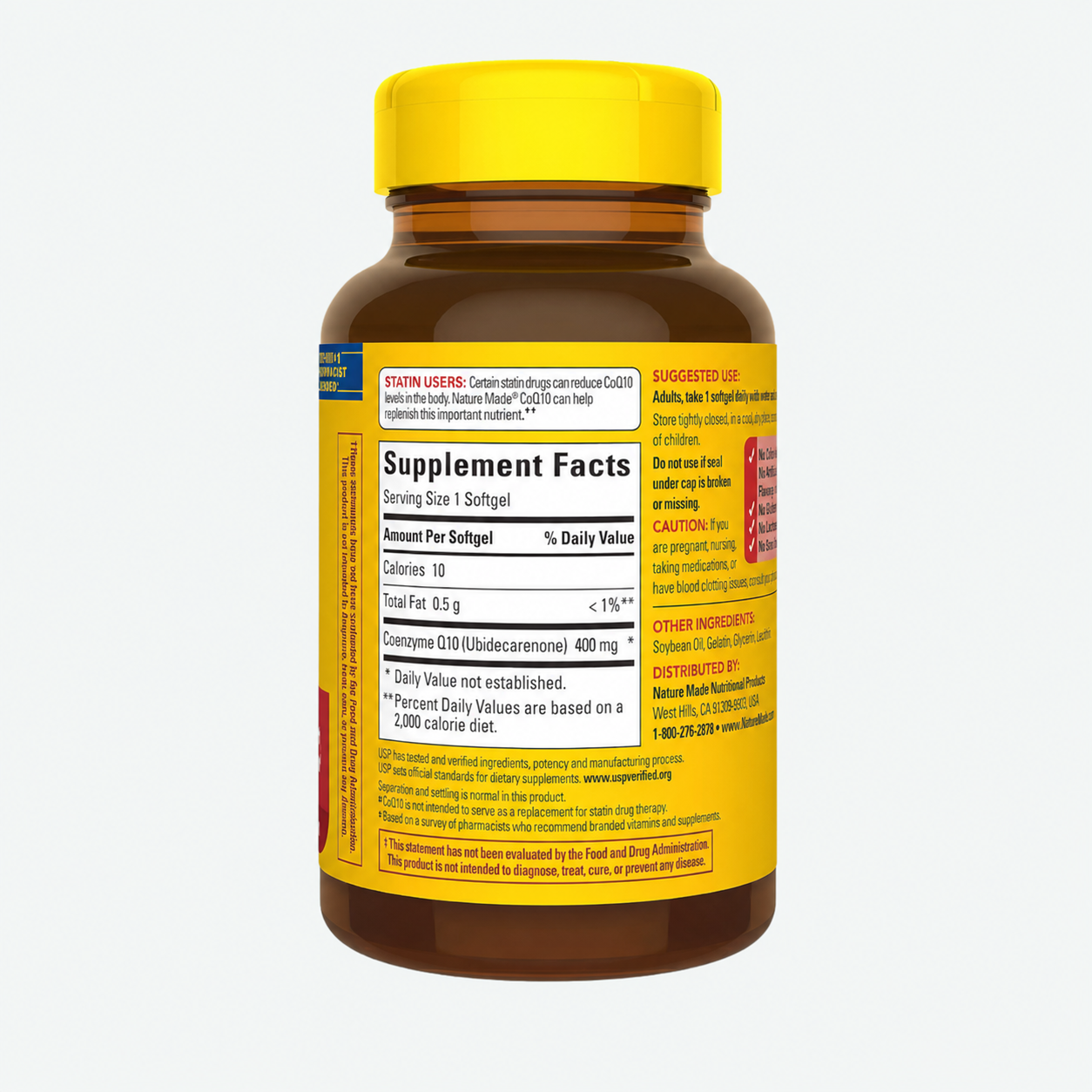Nature Made - Cápsulas Blandas de CoQ10 de 400 mg - Para el Cuidado de la Salud Cardíaca - Complemento de CoQ10 para Mujeres y Hombres - Complemento Alimenticio que Aporta Protección Antioxidante | 40 Softgels
