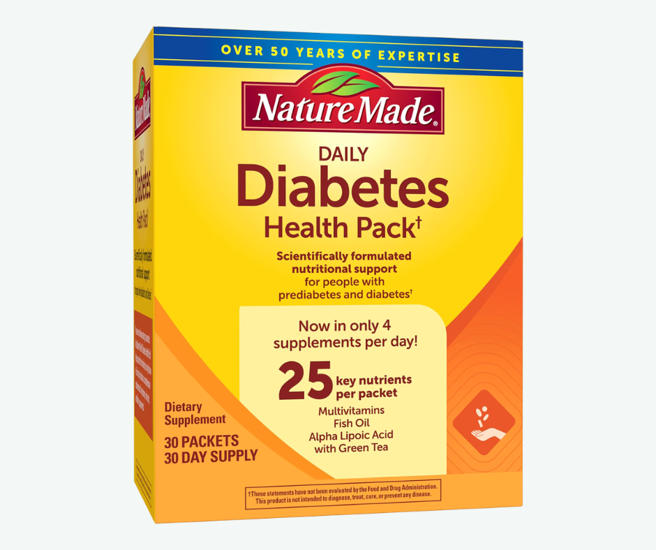 Nature Made - Paquete Diario para el Cuidado de la Diabetes - Vitaminas y Minerales para la Salud en Diabetes | Sobres